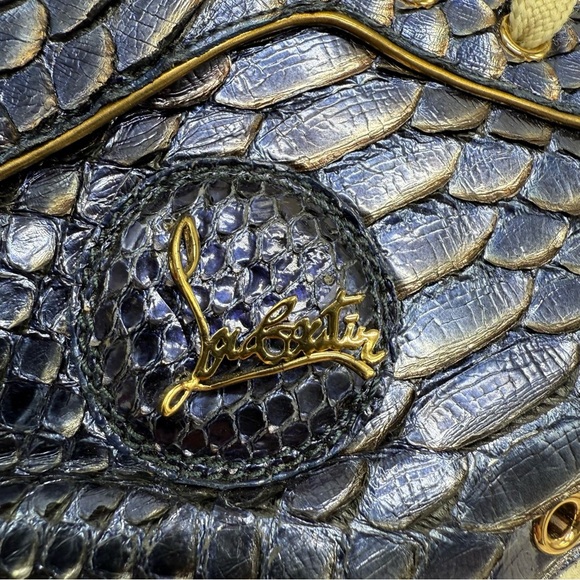 Christian Louboutin Blue Snakeskin Athletic Shoes main image 6